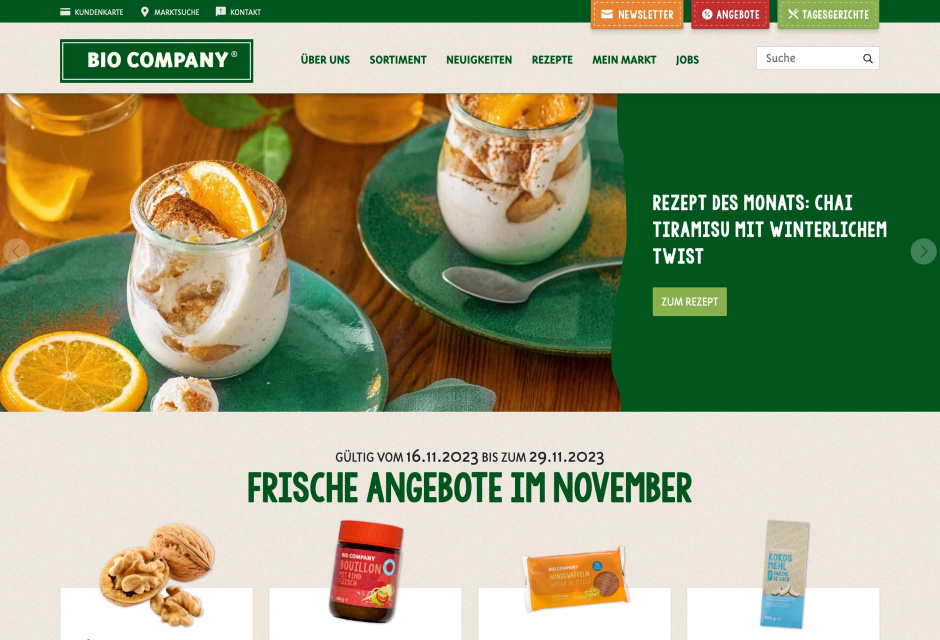 Screenshot BIo COMPANY Website