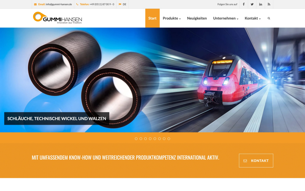 Screenshot GummiHansen Website