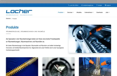 Screenshot Relaunch der Locher GmbH Webseite